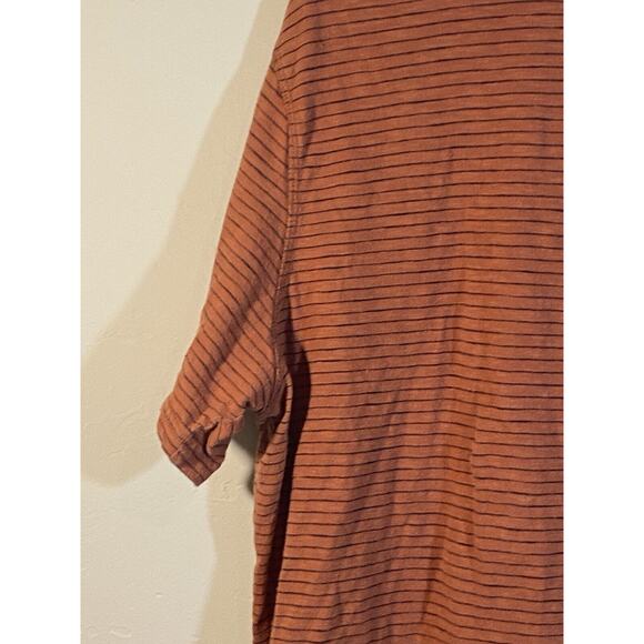 Copper & Oak men's XL rust colored striped short sleeve Indian cotton tee - Picture 4 of 7
